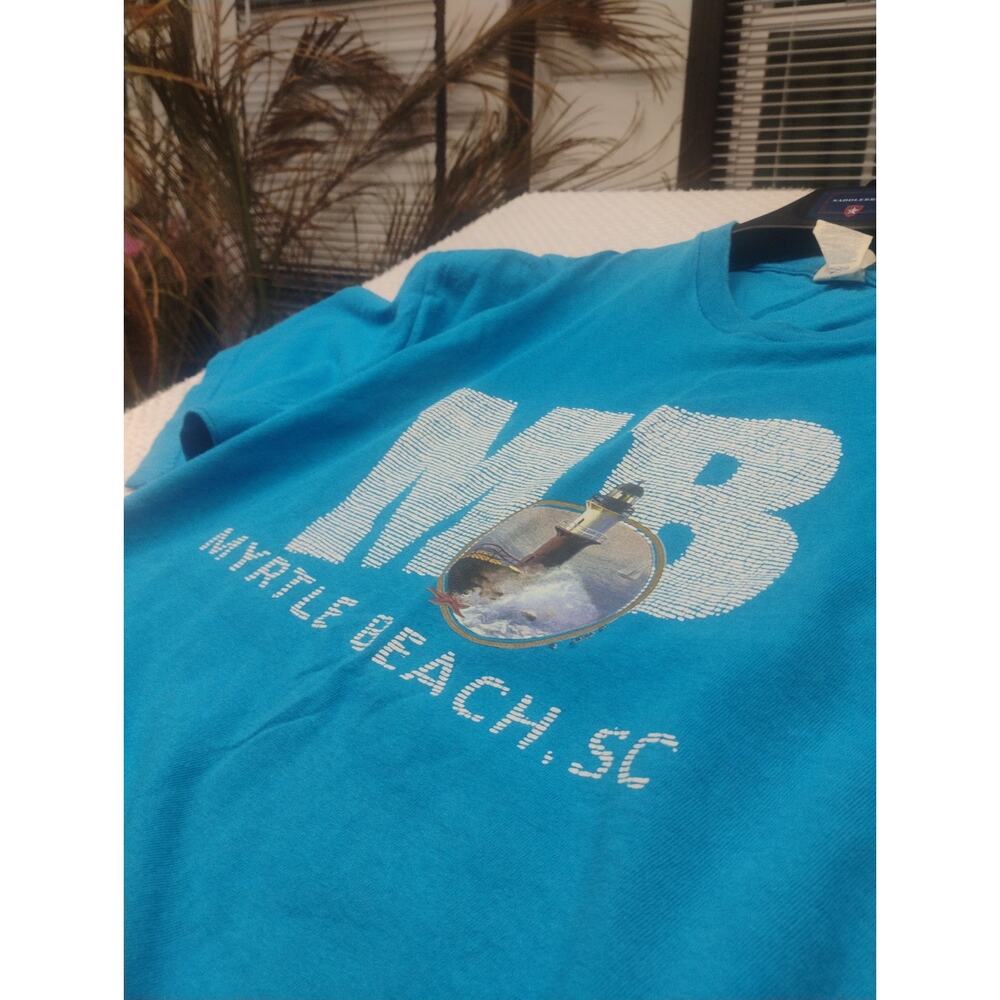 Vintage Myrtle Beach SC T Shirt XL Blue Delta Pro Lighthouse 90s Y2K Beach Coast